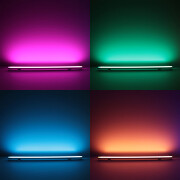 RGBW LED Eckleuchten BAUSATZ Connect-PRO – diffus – 56x Farbwechsel 5050 RGB LEDs & 56x weiße 5630 CRI90+ LEDs je Meter – 120° 24V DC