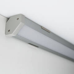 LED Eckleuchte "Connect-Pro " 230V dimmbar IP65 | neutralweiß 4100K diffus 120° CRI83 | Fertigung nach Maß in Länge 112cm | 132x 2835 LEDs | 2024 Lumen | 18 Watt |