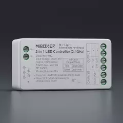 2 in 1 LED-Dimmer & 4 Zonen-Fernbedienung SLIM - SET | für 24VDC LED-Streifen einfarbig und CCT | 2.4GHz MiBoxer