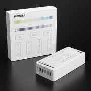 LED-Controller & 4 Zonen Touch-Wand-Panel Fernbedienung - SET | für 24VDC CCT LED-Streifen | 2.4GHz MiBoxer