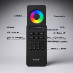 LED-Controller 4 Zonen Touch-Hand-Fernbedienung - SET | für 24VDC RGB / RGBW / RGB+CCT LEDs | 2.4GHz MiBoxer