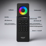 LED-Controller 4 Zonen Touch-Hand-Fernbedienung - SET | für 24VDC RGB / RGBW / RGB+CCT LEDs | 2.4GHz MiBoxer