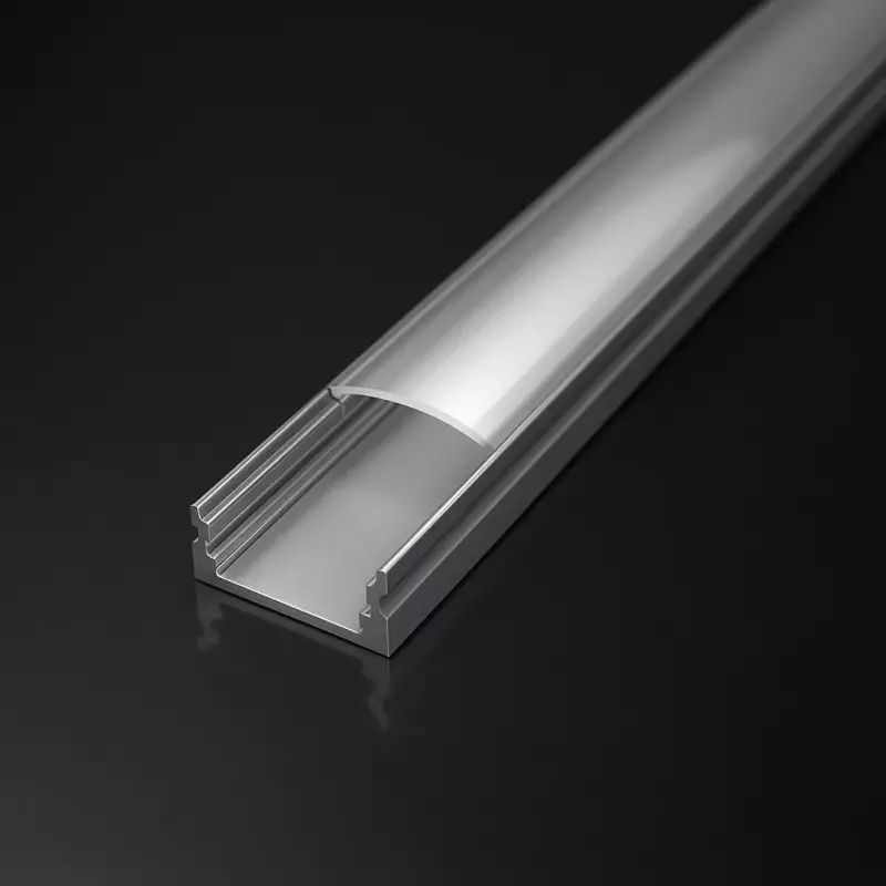 LED-Aluprofil SLIM, flach, silber eloxiert, Cover transparent - für bis zu 12mm breite LED-Streifen