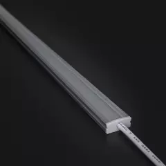 LED-Aluprofil SLIM, flach, silber eloxiert, Cover transparent - für bis zu 12mm breite LED-Streifen