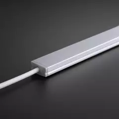 LED-Aluprofil SLIM, flach, silber eloxiert, Cover transparent - für bis zu 12mm breite LED-Streifen