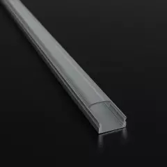 LED-Aluprofil SLIM, flach, silber eloxiert, Cover transparent - für bis zu 12mm breite LED-Streifen