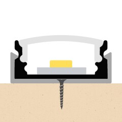 LED-Aluprofil SLIM, flach, silber eloxiert, Cover transparent - für bis zu 12mm breite LED-Streifen