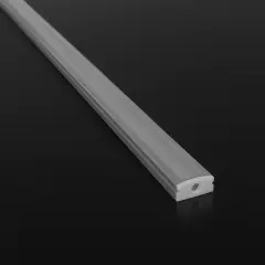 LED-Aluprofil SLIM, flach, silber eloxiert, Cover transparent - für bis zu 12mm breite LED-Streifen