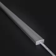 LED-Aluprofil SLIM, flach, silber eloxiert, Cover transparent - für bis zu 12mm breite LED-Streifen