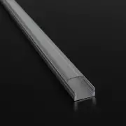 LED-Aluprofil SLIM, flach, silber eloxiert, Cover transparent - für bis zu 12mm breite LED-Streifen