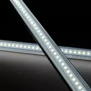 LED-Aluprofil SLIM, flach, silber eloxiert, Cover transparent - für bis zu 12mm breite LED-Streifen