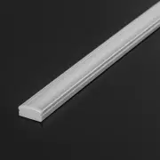 LED-Aluprofil SLIM, flach, silber eloxiert, Cover transparent - für bis zu 12mm breite LED-Streifen