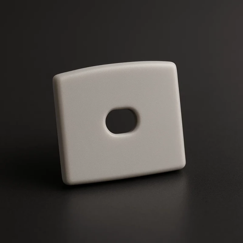 Endkappe mit Loch für ALU LED Flachprofil CONNECT - PVC hellgrau