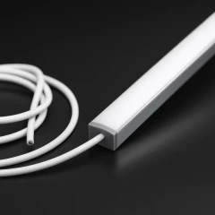 Endkappe mit Loch für ALU LED Flachprofil CONNECT - PVC hellgrau