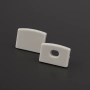 Endkappe mit Loch für ALU LED Flachprofil CONNECT - PVC hellgrau