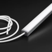 Endkappe mit Loch für ALU LED Flachprofil CONNECT - PVC hellgrau