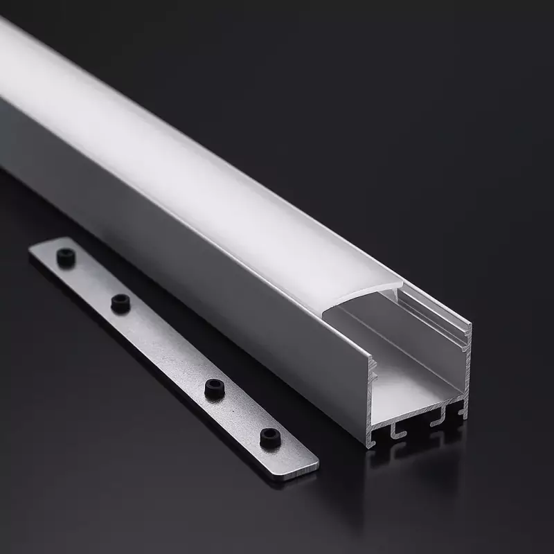 LED Profil Aufputz CONNECT-PRO, erweiterbar, silber eloxiert, Diffusor weiß opal - für LED-Streifen bis 21mm Breite