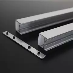 LED Profil Aufputz CONNECT-PRO, erweiterbar, silber eloxiert, Diffusor weiß opal - für LED-Streifen bis 21mm Breite