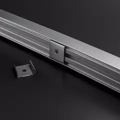 LED Profil Aufputz CONNECT-PRO, erweiterbar, silber eloxiert, Diffusor weiß opal - für LED-Streifen bis 21mm Breite