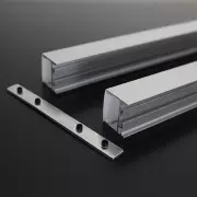 LED Profil Aufputz CONNECT-PRO, erweiterbar, silber eloxiert, Diffusor weiß opal - für LED-Streifen bis 21mm Breite