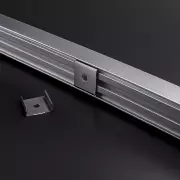 LED Profil Aufputz CONNECT-PRO, erweiterbar, silber eloxiert, Diffusor weiß opal - für LED-Streifen bis 21mm Breite