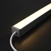 LED Profil Aufputz CONNECT-PRO, erweiterbar, silber eloxiert, Diffusor weiß opal - für LED-Streifen bis 21mm Breite