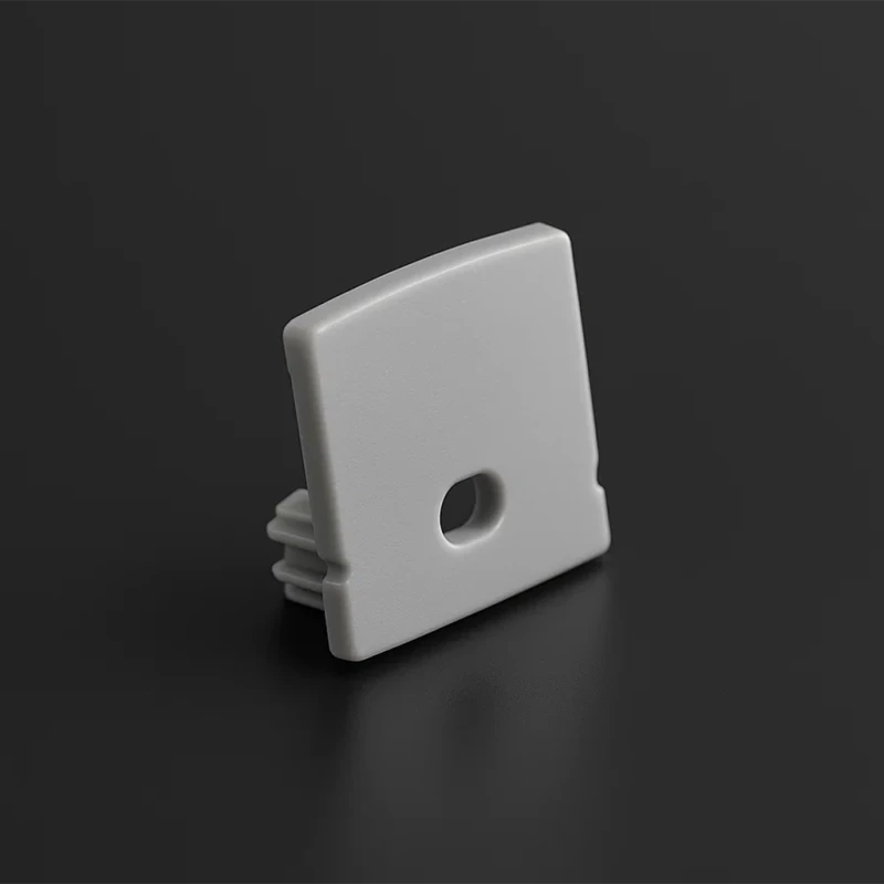 hellraue Endkappe mit Loch für LED Profil EDGY