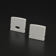 hellraue Endkappe mit Loch für LED Profil EDGY