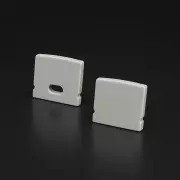 hellgraue Endkappe ohne Loch für LED Profil EDGY