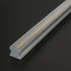 LED Profil SURFACE, Aufputz, silber eloxiert, Schutzabdeckung transparent - für bis zu 12mm breite LED-Streifen