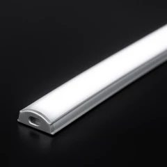 flexibles LED-Flachprofil FLEX, flach, biegbar, silber eloxiert, Abdeckung weiß diffus - für bis zu 13 mm breite LED-Streifen