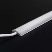 silberne Endkappe mit Loch für LED Flachprofil FLEX