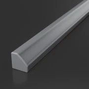 LED Eckprofil CORNER, schmales Winkelprofil, silber eloxiert, transparente Abdeckung klar - für LED-Streifen bis 12mm Breite