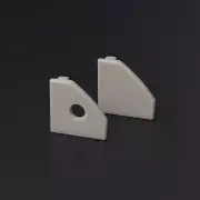 Endkappe ohne Loch für LED Eckprofil CORNER - PVC grau