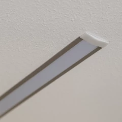 LED Einbauprofil INSIDE, flach, Alu silber eloxiert, weiß diffuse Abdeckung - für LED-Streifen bis 12mm Breite