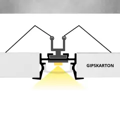 Federclip zur Montage von LED-Einbau Profilen - Metall silber