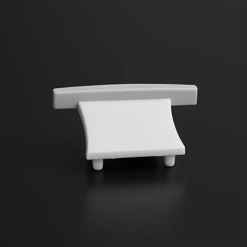 Endkappe ohne Loch für LED-Einbau-Profil RESESSED - PVC hellgrau