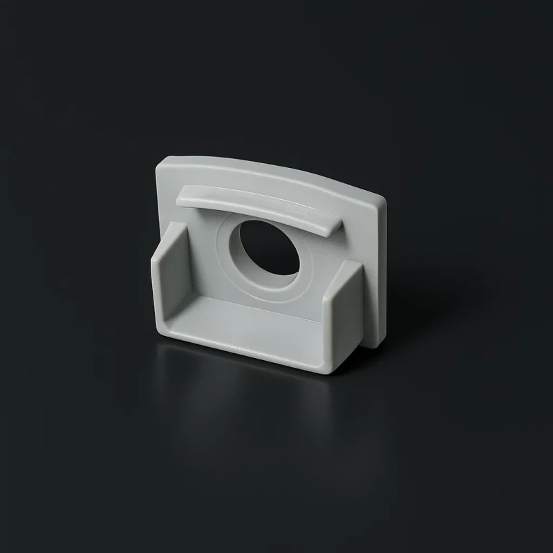 Endkappe mit Loch für LED Einputz Profil PLASTER - PVC hellgrau