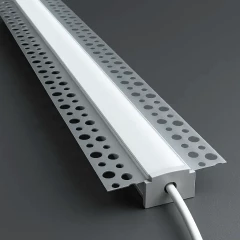 Endkappe mit Loch für LED Einputz Profil PLASTER - PVC hellgrau