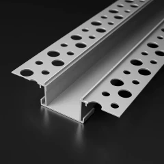 LED Trockenbau Profil PLASTER-MAX, Einputz Profil für Decken, flach und breit, ALU silber eloxiert, Abdeckung weiß diffus - für LED-Streifen bis 20mm Breite