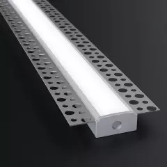 Endkappe mit Loch für LED Trockenbau Profil PLASTER-MAX - PVC hellgrau