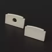 Endkappe mit Loch für LED Trockenbau Profil PLASTER-MAX - PVC hellgrau