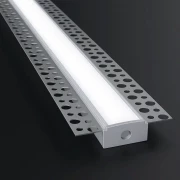 Endkappe mit Loch für LED Trockenbau Profil PLASTER-MAX - PVC hellgrau
