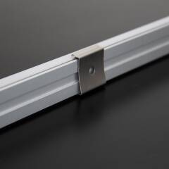 Alu LED-Profil MOON II, silber eloxiert, weiß diffuse Abdeckung - für LED Streifen bis 12mm Breite