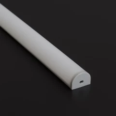 hellgraue PVC Endkappe mit Loch für LED Profil MOON II