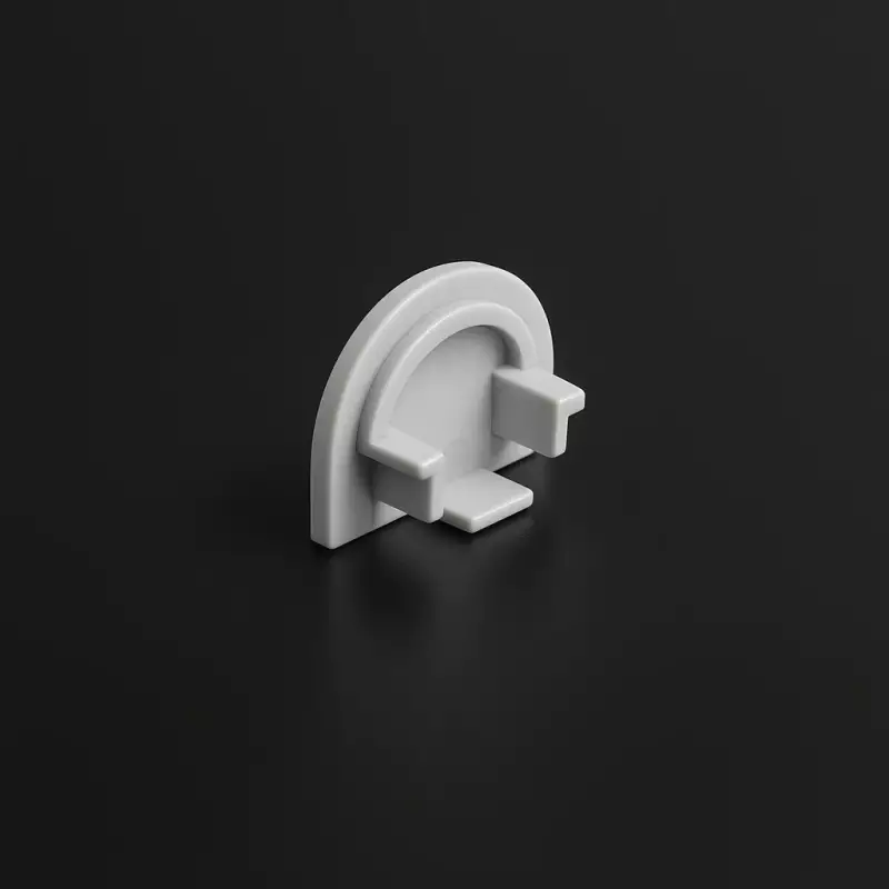 hellgraue PVC Endkappe ohne Loch für LED Profil MOON II