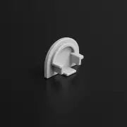 hellgraue PVC Endkappe ohne Loch für LED Profil MOON II