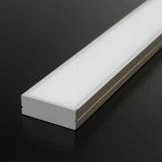 LED Flachprofil SUPERWIDE, silber eloxiert mit weiß mattiertem Diffusor - extrabreit für LED-Streifen bis 27mm Breite