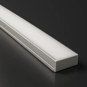 LED Flachprofil SUPERWIDE, silber eloxiert mit weiß mattiertem Diffusor - extrabreit für LED-Streifen bis 27mm Breite