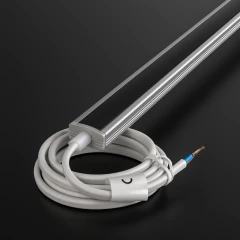 LED Alu Profil NICE, flach, silber eloxiert, Abdeckung schwarz - für bis zu 14mm breite LED-Streifen